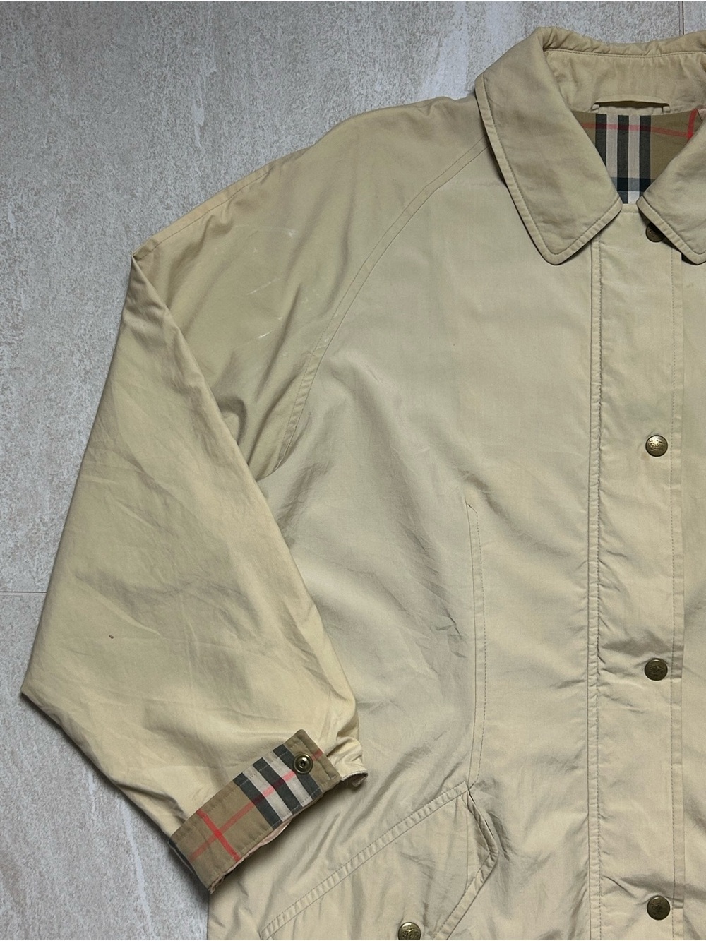 VINTAGE BURBERRY MENS UTILITY FIELD JACKET SZ M NOVA CHECK PLAID USA MADE RARE - Picture 3 of 16